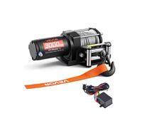 VEVOR Treuil Électrique 12 V CC 1360 kg Treuil pour Quad SSV Tout-terrain Remorquage, Câble en Acier 5 mm x 12 m, Télécommande Filaire, Étanche IP55, avec Platine de Montage et Guide-câble à Rouleaux