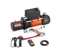VEVOR Treuil électrique 12 V CC 5400 kg – Corde synth. 9,1 mm x23 m, Télécommande, IP55