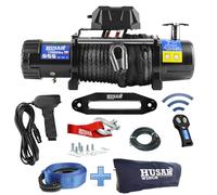 Treuil électrique 13500 lbs | 6124 kg 12V avec Corde Synthétique 26m x 9,5 mm,Commande sans fil,Transmission Planétaire à 3 étages,Idéal Pour,Véhicules Tout-Terrain,Véhicules 4x4,OFF-ROAD