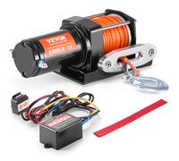 VEVOR Treuil électrique 1588 kg, 12 V CC treuil pour VTT/UTV avec câble synthétique à 12 brins de Φ0,5 x 1188,7 cm, télécommande à distance filaire, étanche IP55, pour remorquage, bateau, tout-terrain