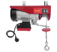 Treuil électrique 220 V avec télécommande, de 300 kg à 600 kg, avec câble en acier de 12 m et 2 sangles de levage, treuil électrique pour l'industrie, la construction, les entrepôts