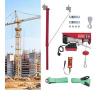 Treuil électrique - 250 kg - Hauteur de levage : 12 m - Palan électrique avec bras pivotant et télécommande radio - 550 W - Housse électrique sûre pour garage, chantiers et entrepôts (sans pilier)