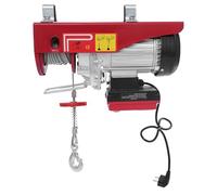 Treuil électrique 400 kg avec télécommande sans fil, câble en acier de 12 m et 2 sangles de levage, moteur 850 W, IP40, câble double/simple, treuil électrique pour atelier, garage, chantier, prise