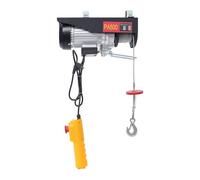Treuil électrique - 500 kg - 1050 W - Câble métallique de 18 m - Frein automatique - Arrêt fin de course pour garage, entrepôt - Avec télécommande par câble