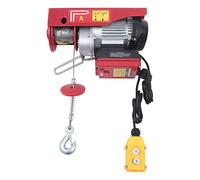 Treuil électrique - 510 W - 200 kg - Avec télécommande - Corde simple de 12 m - Double laisse de 6 m - 2 crochets - Treuil 220 V - Levage électrique de marchandises