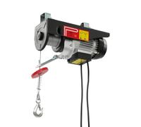 Treuil électrique 550 W 250 kg 18 m Treuil moteur avec télécommande | Palan électrique 550 W, 250 kg, câble en acier de 18 m, 10 m/min, IP40, prise UE - Avec 2 crochets et télécommande par câble