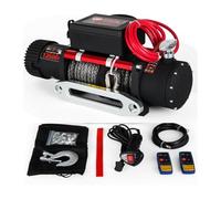 Treuil électrique à corde synthétique 13500LBS 12V 4X4 avec 2 télécommandes for camions RV ATV UTV Pour les débutants