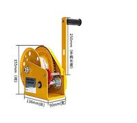 Treuil électrique portatif Petit guindeau à main autobloquant bidirectionnel de 1200/1800/2600LB avec frein automatique treuil manuel treuil de tracteur treuils portables(1200LB,20M Cable)