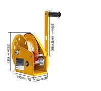 Treuil électrique portatif Petit guindeau à main autobloquant bidirectionnel de 1200/1800/2600LB avec frein automatique treuil manuel treuil de tracteur treuils portables(1800LB,5M Cable)