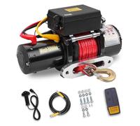 Treuil électrique Tenova 12V, force de traction jusqu'à 6000 LB / 2722 kg, câble de remorquage en nylon, télécommande 30 m