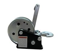 Treuil manuel à main autobloquant for camion et bateau, robuste, poignée à cliquet, traction facile, câble métallique, élingue, 2500P(1200P Cable 10M)