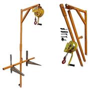 Treuil manuel autobloquant avec support pour installation de climatiseur, câble de 15 m, support triphasé, système de treuil robuste pour une installation facile et un montage sûr