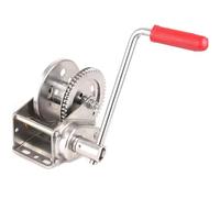 Treuil manuel robuste, avec cliquet bidirectionnel, manivelle en métal, 680 kg, avec sangle, fonctionnement manuel, cadre en acier inoxydable, for remorque et bateau, corde non incluse(1200lb)