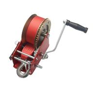 Treuil Manuel, Treuil manuel 3000 lb, treuil à main plaqué, câble en nylon galvanisé rouge moulé par pulvérisation