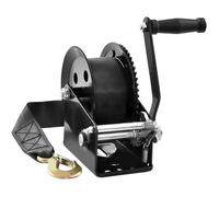 VEVOR Treuil Manuel Capacité de Traction 725,7 kg Treuil de Remorque Bateau Manivelle Robuste avec Sangle en Polyester 10 m Cliquet Bidirectionnel Treuil Manuel à Manivelle pour Remorque, Bateau, VTT