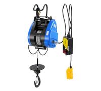 Treuil mobile électrique avec télécommande radio de 100 m, 220 V, capacité de charge 250 kg, hauteur de levage 29 m, hauteur de levage 19 m/min, câble en acier 30 m, bouton suspendu, longueur de câble