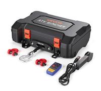 Treuil Portable 12 V CC 1587 kg-VEVOR-Treuil Électrique Corde Synthétique, pour Quad, Télécommandes sans Fil, avec Guide-Câble