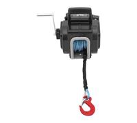 Treuil portable pour perceuse - Charge maximale : 2948,35 kg - Treuil de forage avec câble synthétique de 10 m, treuil 12 V pour voiture, treuil électrique avec télécommande pour bateaux, véhicules