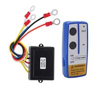 Treuil sans fil pour casque 12V 24V Télécommande portable haute résistance de 75 pieds avec lumière pour camion, ATV et SUV Bleu