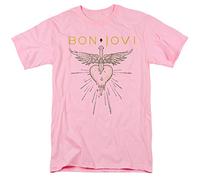 Trevco Bon Jovi Greatest Hits Unisex T Shirt, Pink, Rose, S Mixte