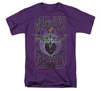 Trevco Bon Jovi Keep The Faith Unisex T Shirt, Purple, Violet, XL Mixte