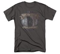 Trevco Bon Jovi New Jersey Unisex T Shirt, Charcoal, Charbon, M Mixte