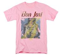 Trevco Bon Jovi Slippery When Wet Girl Unisex T Shirt, Pink, Rose, XXL Mixte
