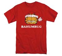 Trevco Garfield Bahumbug Unisex T Shirt, Red, Rouge, XXL Mixte