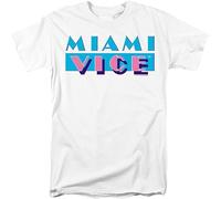Trevco Men's Miami Vice Logo T-Shirt Manches Courtes(Medium)
