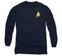 Trevco Star Trek Discovery Command Badge Unisex Long Sleeve T Shirt, Navy, Bleu Marine, M Mixte