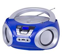Trevi CMP 544 BT stéréo Portable sans Fil avec Lecteur CD, USB, AUX-in, Boombox Compact avec écran LCD rétroéclairé et Double Alimentation réseau/Batterie, Blanc