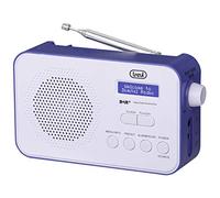 Trevi Dab 7F92 R Radio Portable Numérique, Affichage Dot Matrix Haute Lixibilité, Horloge avec 2 Réveils Programmables, Batterie Rechargeable au Lithium, Bleu