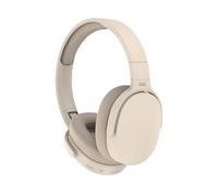 Trevi DJ 12E45 BT Casque sans Fil avec Microphone et Lecteur MP3 intégré, entrée AUX-in, avec Bandeau Pliable, Compatible avec Smartphone et PC, autonomie 5-7 Heures, Recharge en 1-2 Heures, crème