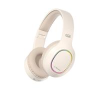 Trevi DJ 12E60 BT Casque sans Fil stéréo avec Microphone intégré et Bouton de réponse à l'appel, Confortable et Pliable, Micro SD, AUX-in, Batterie Rechargeable, autonomie 7-9 Heures, crème