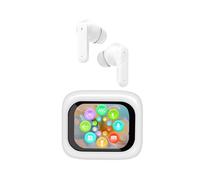 Trevi Ear 100 AID Casque sans Fil avec Traduction Simultanée AI, ANC/ENC, écran Tactile, Audio Hi-FI, étui de Chargement USB-C, Commandes intelligentes, Blanc