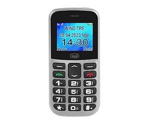 Trevi Max 20 téléphone pour Personnes âgées Grandes Touches, écran LCD 1,77", téléphone Portable avec Fonction SOS, répétition vocale des numéros, Base de Charge, réveil, Stocker jusqu'à 150 numéros,
