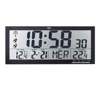 Trevi Om 3530 RC Horloge Murale Radiocontrôlée avec Grand écran et capteur extérieur sans Fil, thermomètre et Calendrier multilingue