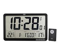 Trevi Om 3560 RC Horloge Murale Radio-pilotée avec capteur Externe, réveil programmé, Calendrier, thermomètre