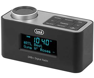 Trevi RC 80D6 Dab Radio-réveil électronique avec récepteur numérique Dab/Dab+ et FM avec RDS, Grand écran LED, Fonction Snooze, Veille, Powerbank, AUX-in, USB Charge