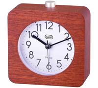 Trevi SL 3843 Réveil en Bois Naturel avec Grand Cadran éclairé, Bouton Snooze/lumière, Sonnerie électronique en Croissance, Mouvement Silencieux de Balayage