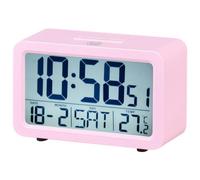 Trevi Horloge numérique SLD 3P60 – Grand écran rétroéclairé, thermomètre, réveil programmable, rose