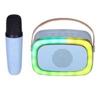 ENCEINTE NOMADE KARAOKÉ BLEUE AVEC MIC XR 8A01 MINI PARTY TREVI