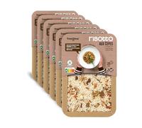 Trevijano Risotto aux Champignons: 6 barquettes de 280 g chacune. Sans additifs ni conservateurs, uniquement des ingrédients végétaux déshydratés : riz, cèpes déshydratés, oignon, carotte, courgette.
