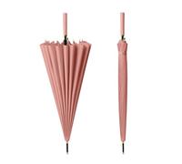 TREWQ Parapluie à 16 nervures,parapluie automatique,manche longue de 38,5 pouces,parapluies à tige automatiques et résistants au vent,parapluie droit en fibre de verre Pink