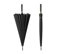 TREWQ Parapluie à 16 nervures,parapluie automatique,manche longue de 38,5 pouces,parapluies à tige automatiques et résistants au vent,parapluie droit en fibre de verre black