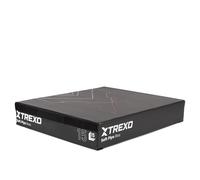 TREXO - Box Plyométrique Pliable 15 cm Modulaire - Surface en Cuir Écologique, Liaison Scratch, Base Rembourrée Antidérapante pour Entraînement De Force Et Dynamique - Noir