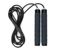 TREXO Corde à sauter Advanced noire avec longueurs réglables jusqu'à 275 cm, fabriquée en silicone et acier, corde à sauter avec poignée antidérapante, compacte et durable, idéale pour le fitness