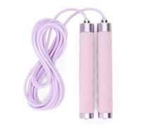 TREXO Corde à sauter ADVANCED violette avec longueurs réglables jusqu'à 275 cm, fabriquée en silicone et acier, corde à sauter avec poignée antidérapante, compacte et durable, idéale pour le fitness
