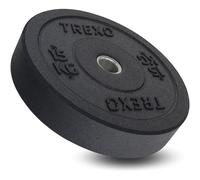 TREXO Olympic Bumper Disque d'haltère 15 kg Matériau caoutchouté pour haltères longs Diamètre 50 mm Disque de fitness durable Musculation Crossfit