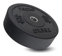 Trexo - Disque Olympique Bumper 20 kg Noir - Caoutchouc Insert Acier 50 mm Rebond Faible Durable Réduction du Bruit - Entraînement Domicile Musculation